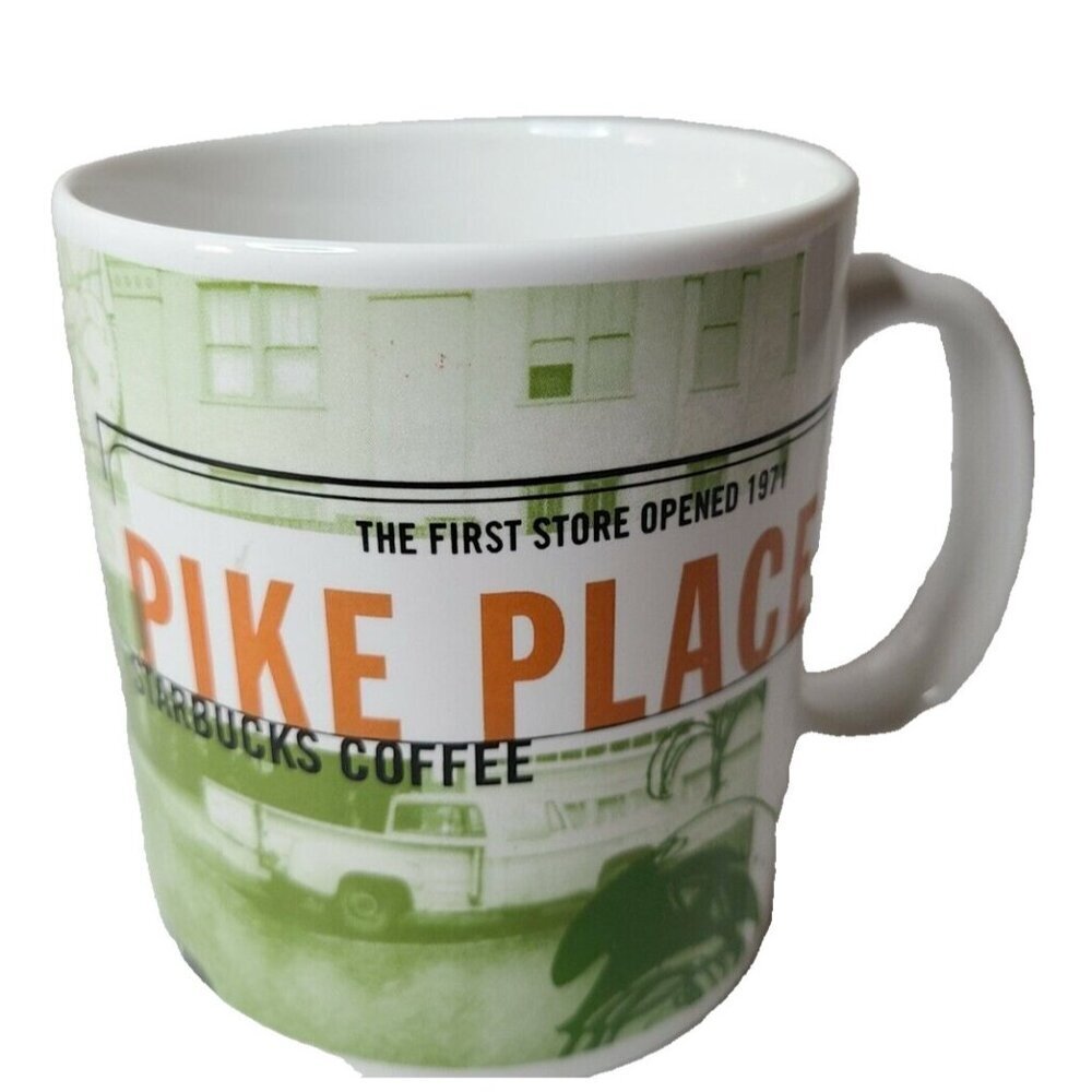 Starbucks Green and Orange Ceramic Drinkware Retro Mug